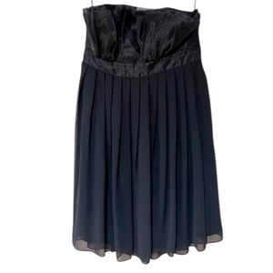 White House Black Market black strapless pleated dress baby doll